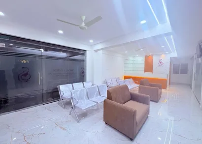 Waiting area and reception at S&S Clinics, Manikonda, Hyderabad